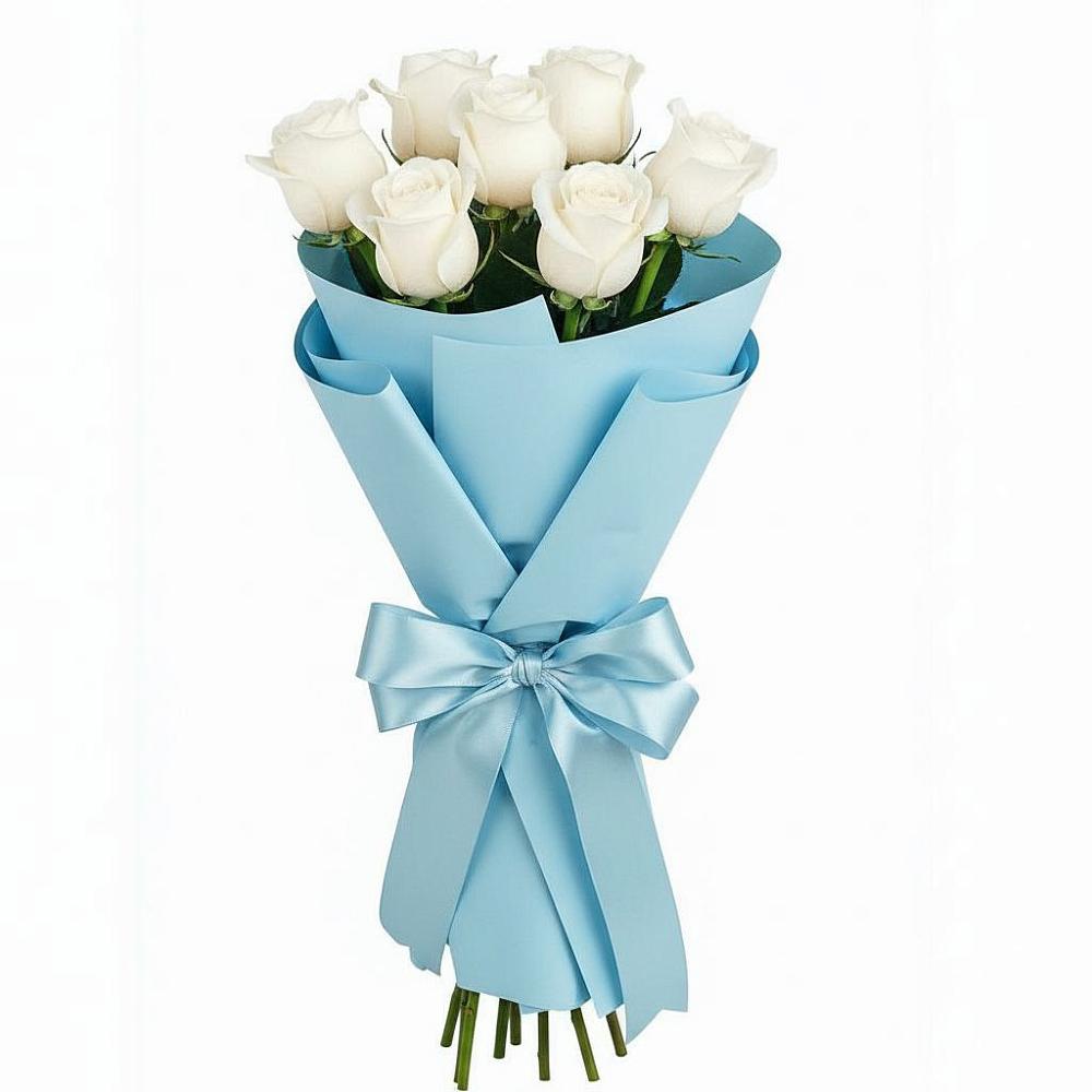 Букет 7 белых роз Проуд в Майне
