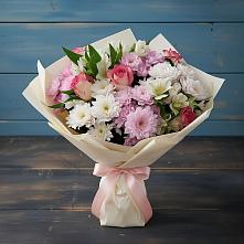 Букет цветов из:  Хризантемы, Альстромерии и Розы в Майне